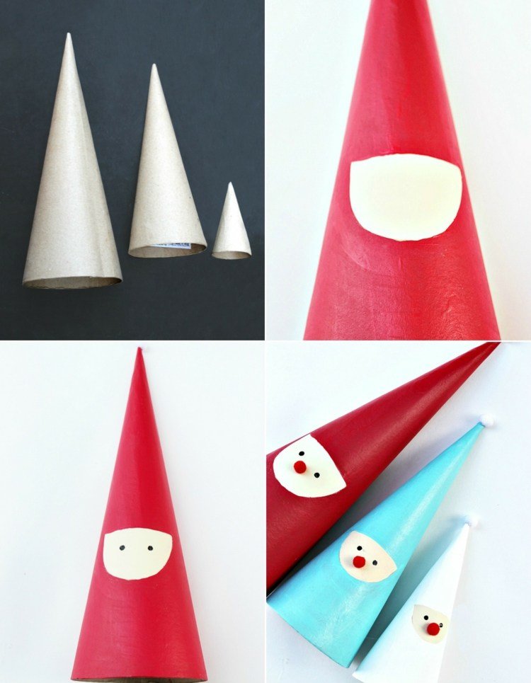 Vytvorte si moderného Mikuláša podľa týchto jednoduchých pokynov nicholas-tinker-paint-paint-modern-idea-red-light-blue-white-cone