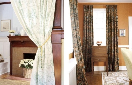 Ploché jesenné záclony silne zahalené nápady