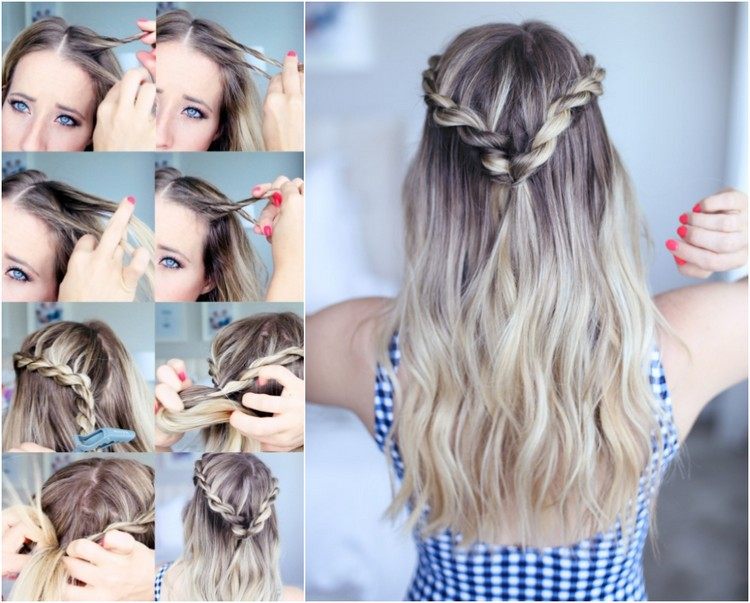 plážové účesy pokyny pootvorené vlasy skrútené