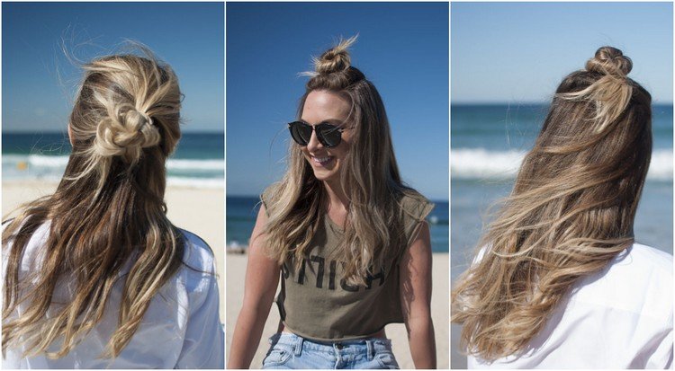 napoly otvorené plážové účesy robia nápady na styling sami