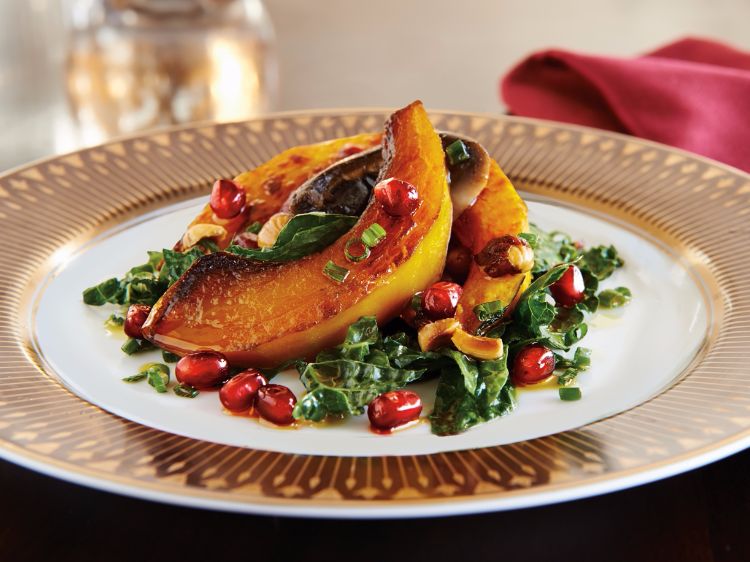 ľahké-zdravé-jesenné-recepty-kel-kabocha-tekvica-šalát-granátové jablko