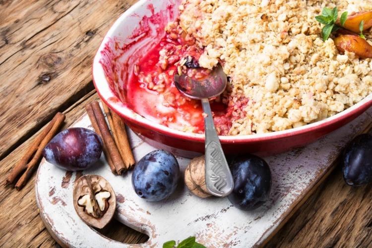 jednoduchý recept na slivkové drobenie nápady na jesenné dezerty