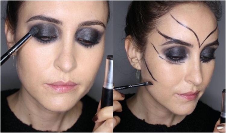 jednoduché halloweenske líčenie