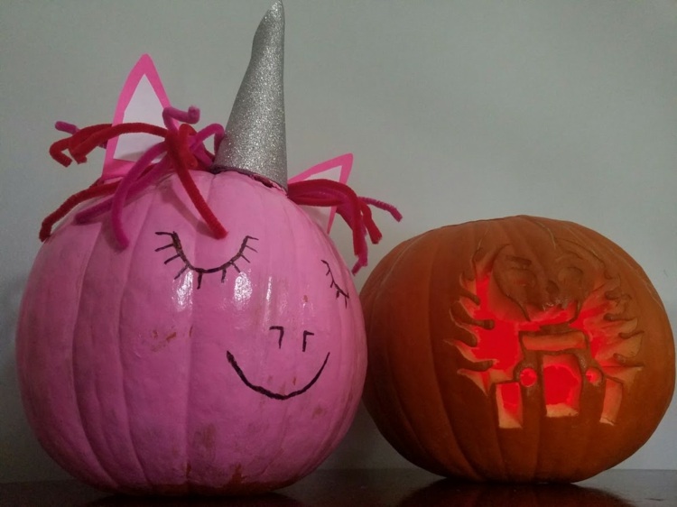 halloween jednorožec tekvicový čistič rúrok plstený papier šablóny na tvár