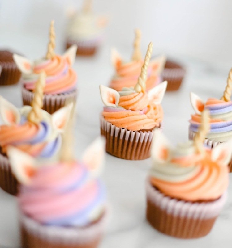 jednorožec muffiny nápady dúha farba