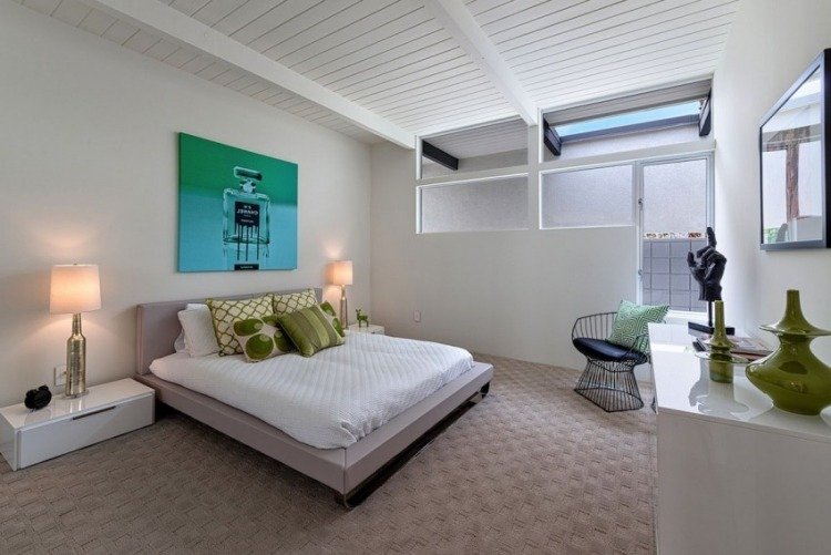 hosťovská spálňa-koberec-zelené-akcenty