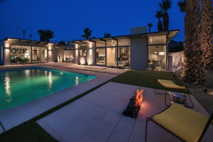 luxusný dom kalifornia bazén otvorený oheň