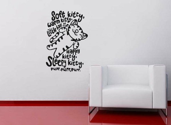 Nálepka na stenu Teplá mačička Pieseň teórie veľkého tresku