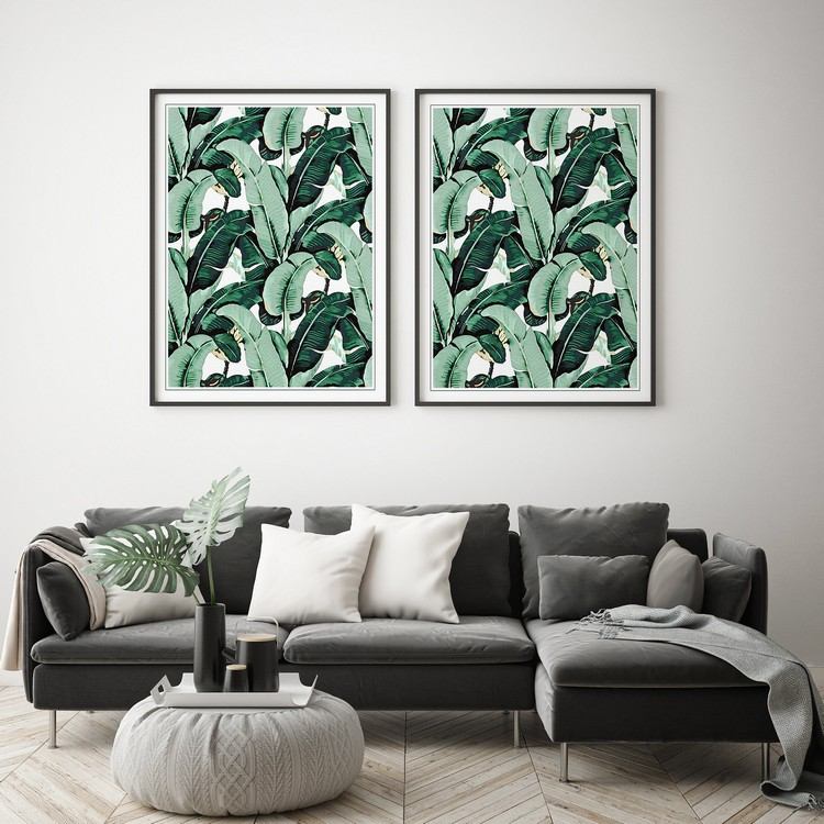 zariadenie botanika vzhľad stena dekorácia plagát banánové listy monstera list