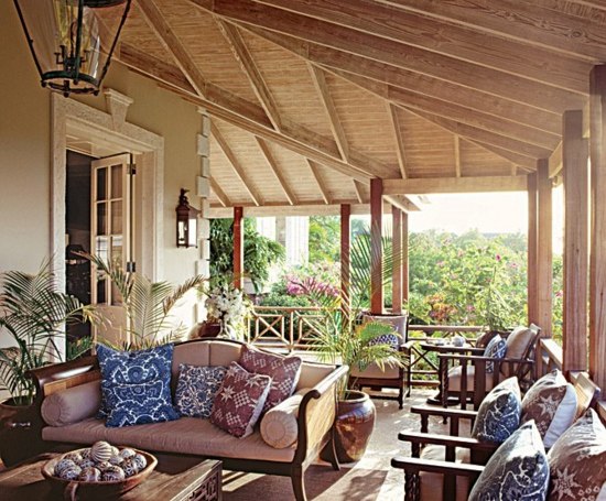 Pohovkový balkónový nábytok v koloniálnom štýle Hassienda