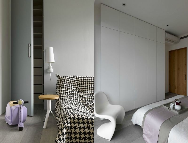 Navrhovanie spálne v bielom - moderný nápad na zariadenie Zariadenie-puristický-štýl bývania-bezúchytková-skriňa-biela