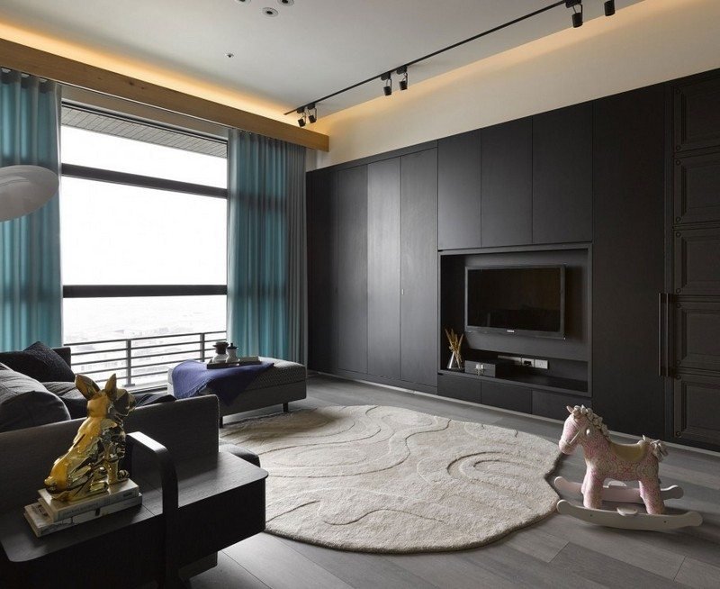 Zariadenie v puristickom štýle bývania - chlpatý koberec Zariadenie v puristickom štýle obývačky-koberec-moderné