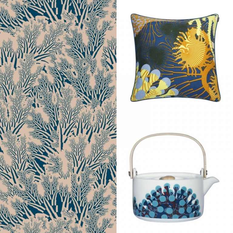 Modré potlače s kvetinovým vzorom zariadenie-nápady-2015-aktuálne-trendy-bývania-vzor-tapeta-modrá