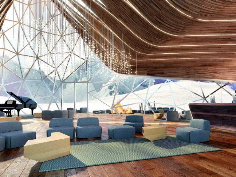 funkčné prvky v modrej farbe a vyrobené z dreva v najnovšej živej krajine roku 2015 Nápady na nábytok pre rok 2017-aktuálne-živé-trendy-koberec-modrá-funkčné-prvky