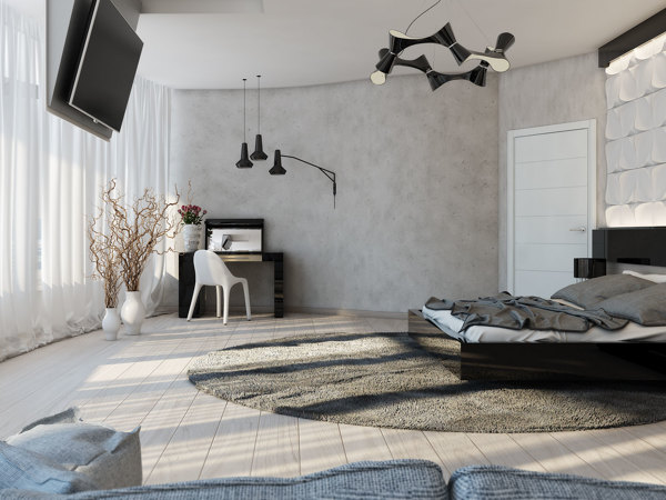 Spálňa klasický interiér čierna a biela klasické interiérové čiernobiele nápady obrázky