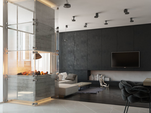 Krb sklobetón obývacia izba stropné svietidlá úložná stena Betónové stropné svetlá do obývačky nástenná jednotka čierna