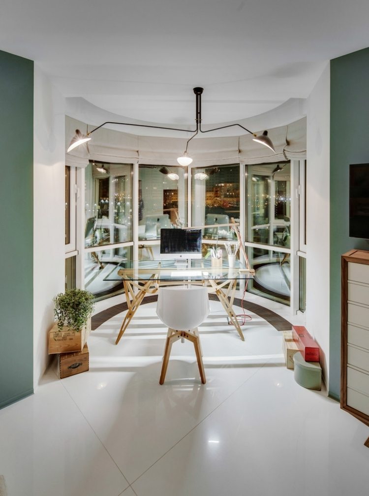 nápady na zariadenie-príroda-vzhľad-domáca kancelária-stôl-drevo-sklo