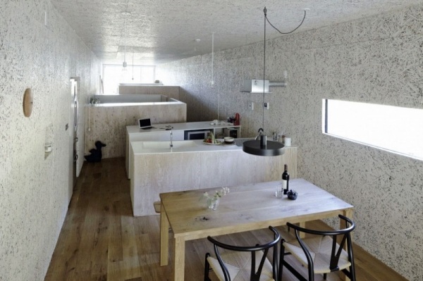 Otvorený interiér Nest House One Story Japonsko