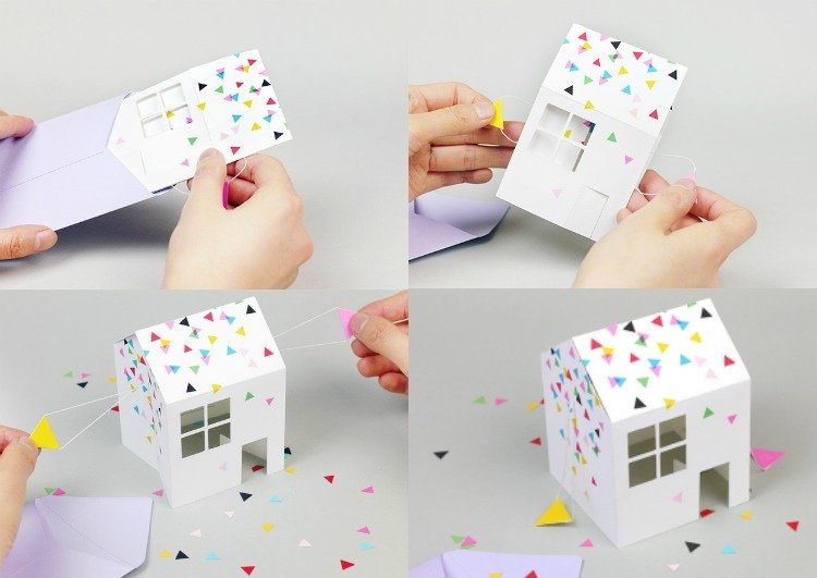 Ohrievanie domácnosti pozvánka-urob si sám-sklad-dom-rozkladací-kartón