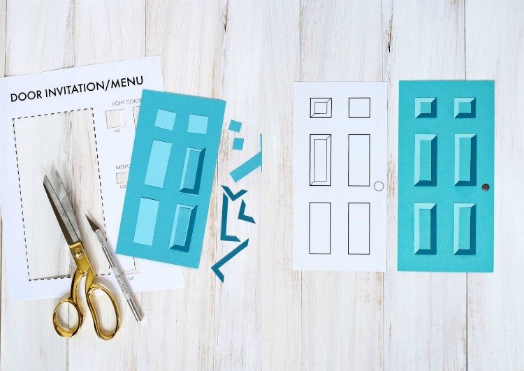 Pozvánka na zahrievanie domácnosti-urobte si papier-vystrihnite predné dvere