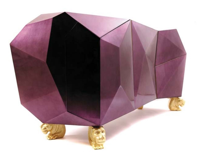 diamantový purpurový dizajnér kredenc boca do lobo diamantový purpurový dizajnérsky príborník od boca do lobo