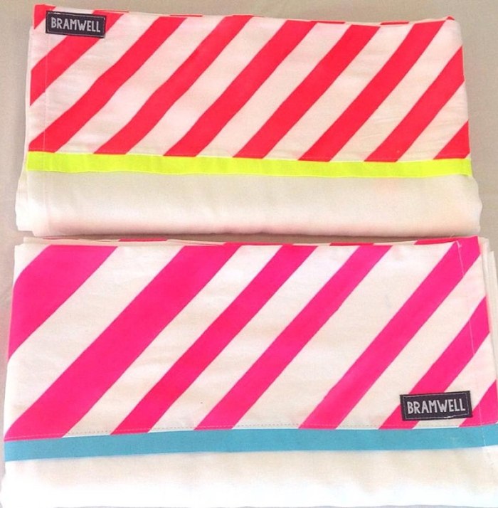 diagonálne-prúžky-posteľná bielizeň-neónové farby-detská izba-Bramwell