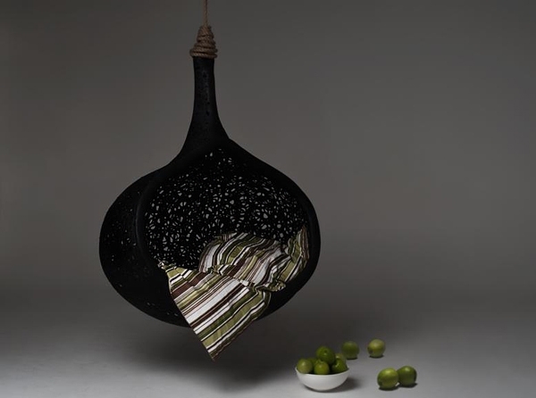 dizajnérsky nábytok zo sopečnej tkaniny inovatívne visiaci