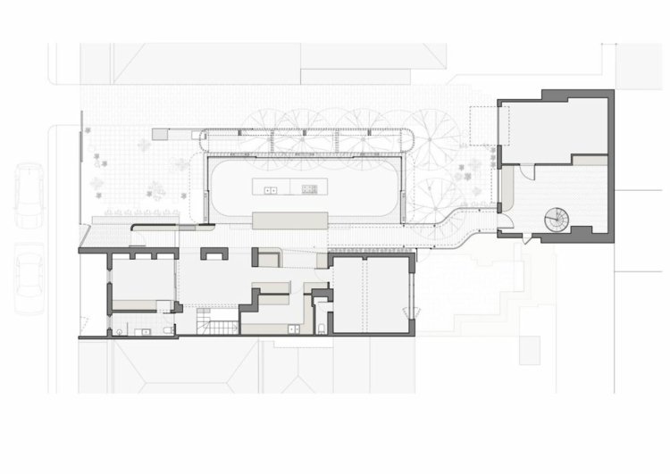 pôdorys vlnitý plech fasáda renovácia prestavba king bill house stará budova renovácia prístavba