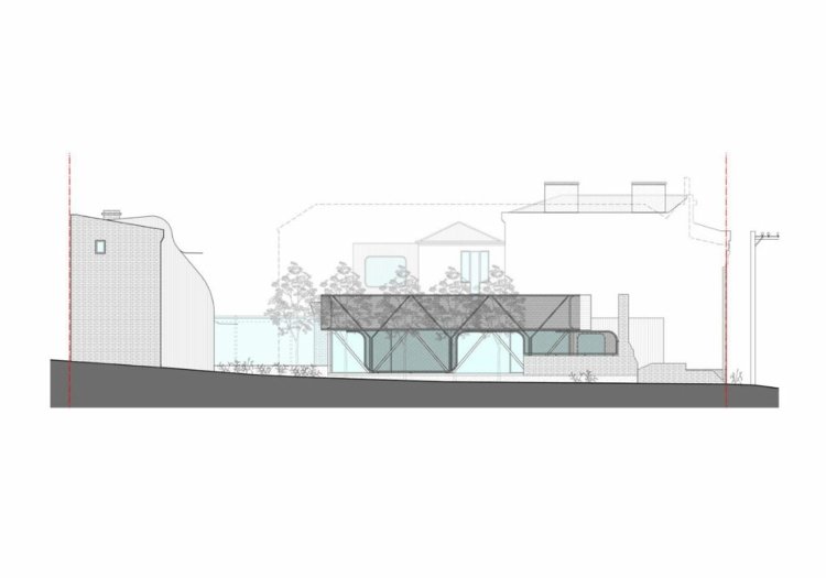 fasáda z vlnitého plechu austin maynard architects king bill house pôdorys