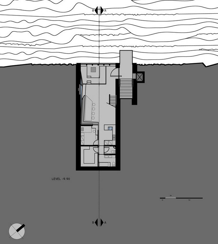 Pôdorys útesového domu od OPA Architects pôdorys konceptu útesového domu dedko architekti