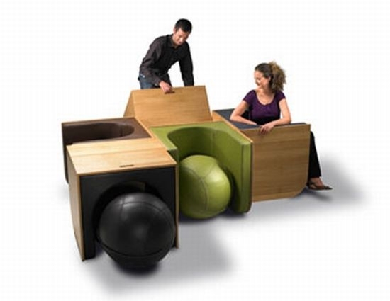 modulárny systém prepína dizajnérsky nábytok od Ellen Ectors