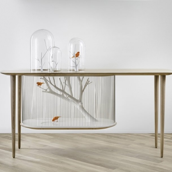 grégoire de lafforest archibird dizajnérska stolová klietka dizajnérsky stôl archibird grégoire de lafforest s vtáčou klietkou