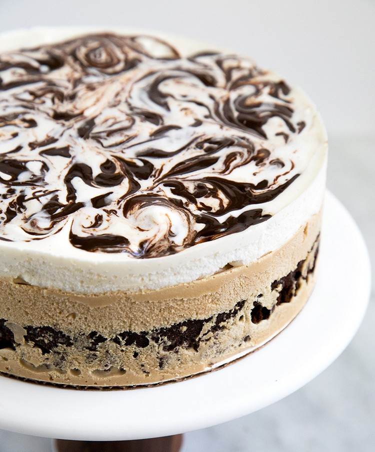 Ľadová káva-koláč-urob si sám-zmrzlina-koláč-krém-krém-káva