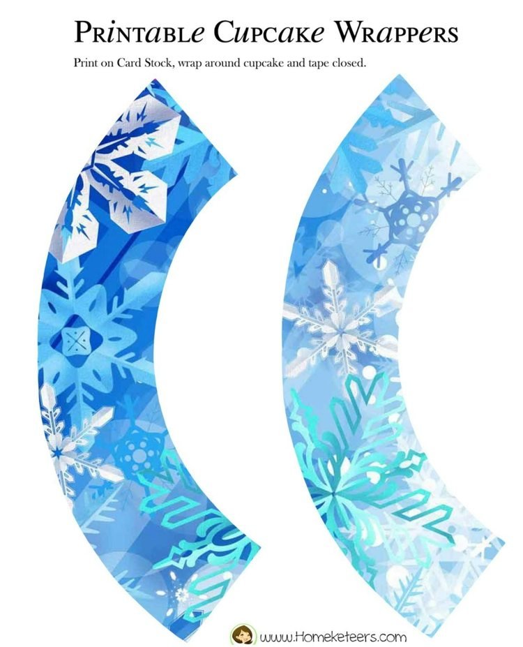 party-ľad-kráľovná-papier-diy-šablóna-cupcake-dekorácia-modrá-sneh-téma