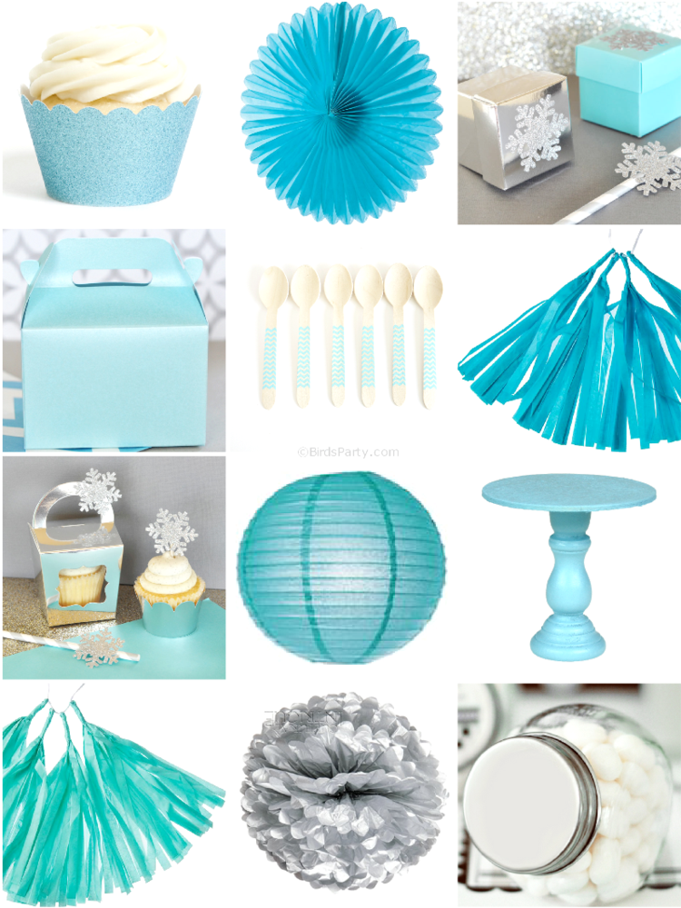 party-mrazené-nápady-dekorácie-lampáš-papierové boxy-zlaté-strapce