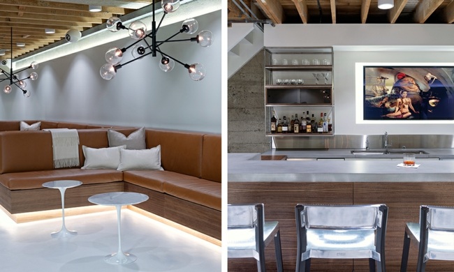 LED podlahové svetelné reťaze, posedenie, kožený nábytok