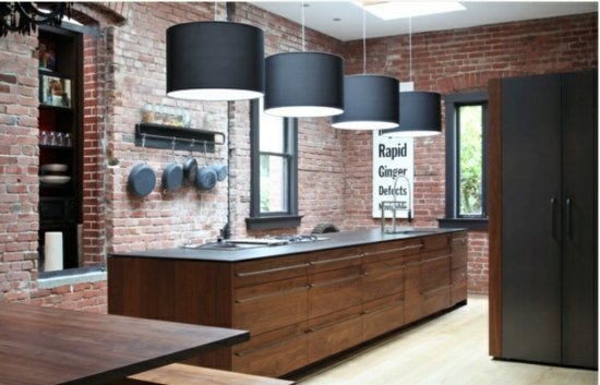 Kuchynský ostrovný závesné svietidlo na stenu z prírodného kameňa