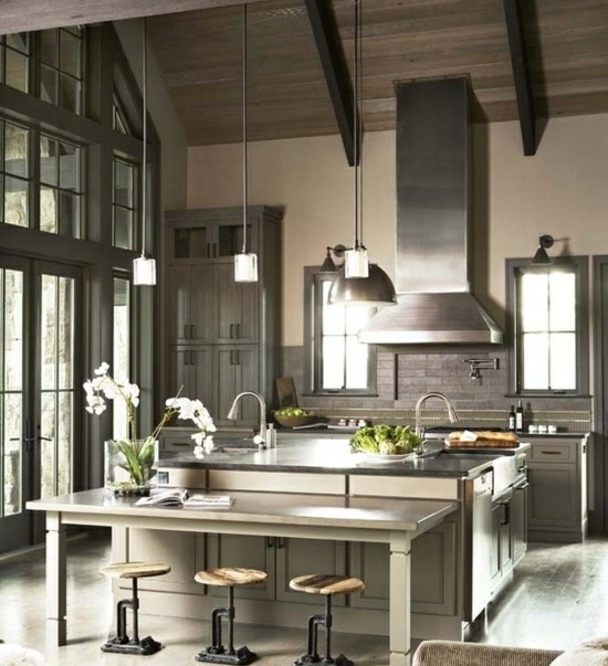 nápady na moderný dizajn kuchyne barové stoličky