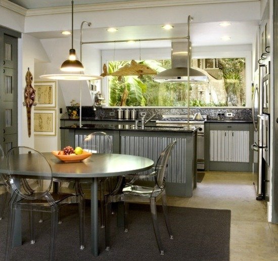 eklektická kuchynka jedáleň
