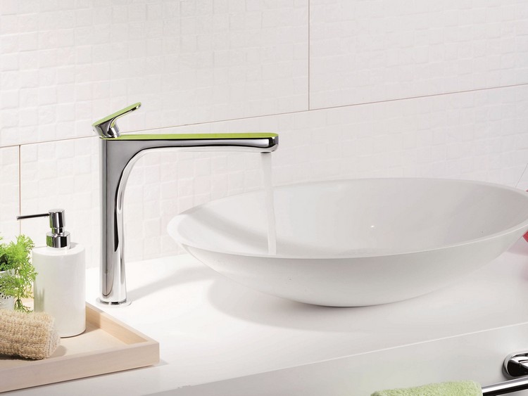 elegantné-kúpelňové armatúry-limetkovo-zelené-jednopákové-umývadlo-linfa