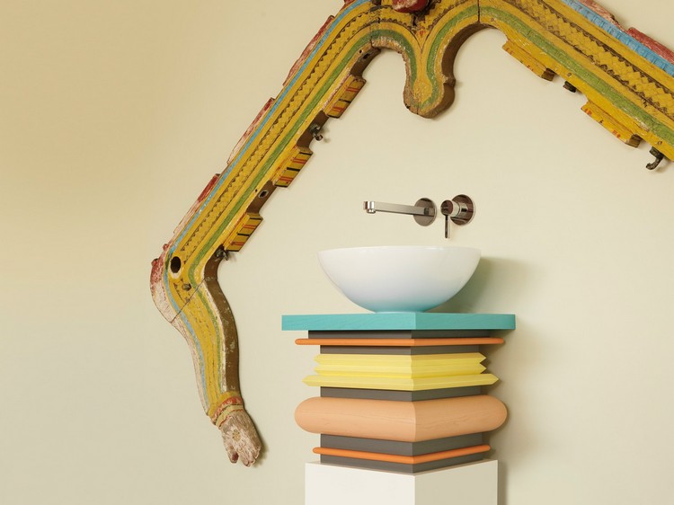 Elegantné kúpeľňové armatúry farebná-kúpeľňa-nástenná-páková batéria-ergo