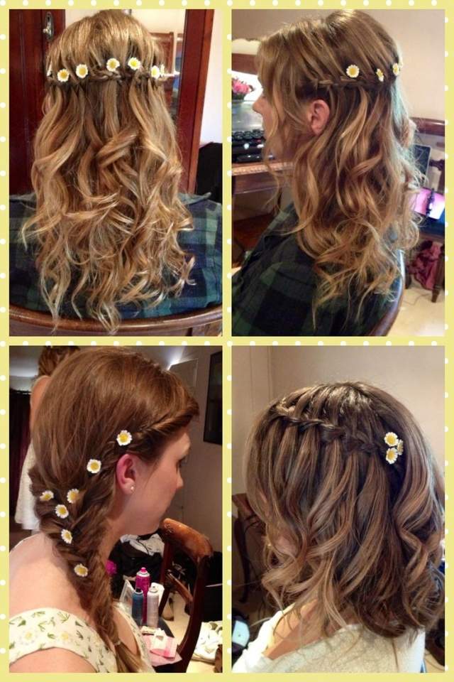 družičky účesy pigtail polootvorené sedmokrásky družička-účesy-vrkoč-napoly otvorené vlasy-gaensebluemchen