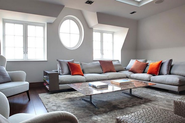 sedacia súprava sivá koralové vankúše