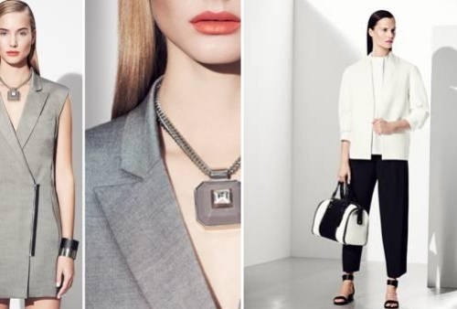 Marks Spencer sivý čierny elegantný striktný vzhľad Značí sivočierne elegantné nápady striktného vzhľadu