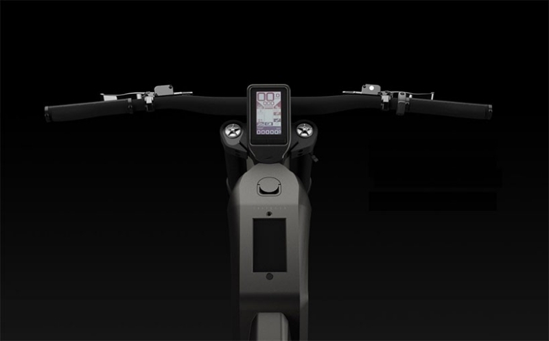 Integrovaný počítač za volantom s pripojením k smartfónu elektrický bicykel-motocykel-rýchlosť-dizajn-technológia-inovatívny