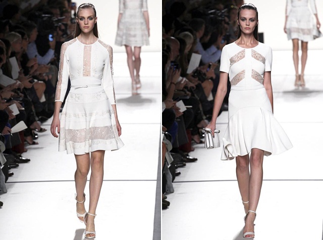 biele farebné pruhy po kolená z priehľadnej látky