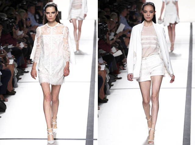 Dámske módne biele krátke nohavice obliekajú čipkované detaily