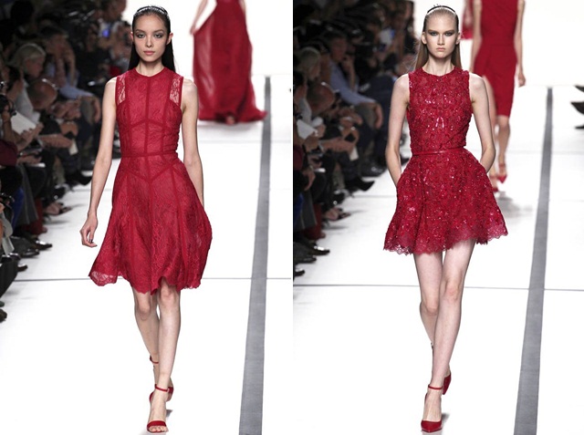 Elegantná štýlová čipka v červenej farbe