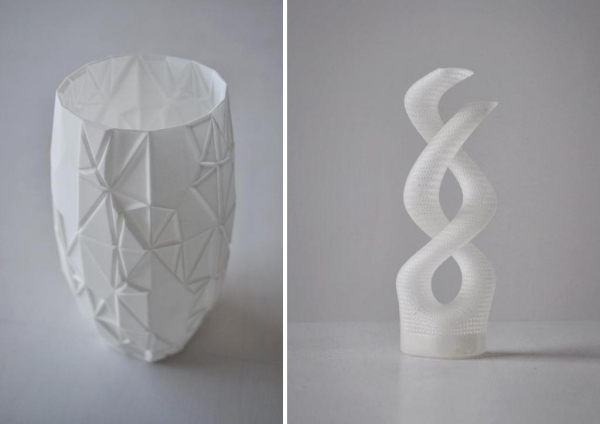 3D tlačené výrobky origami nylon dna váza živica 3D tlačové produkty origami nylonová váza dna živicová váza