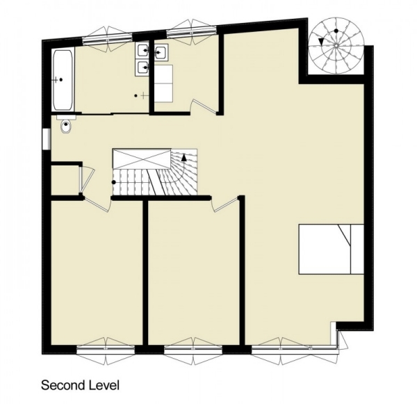 Pôdorys mestskej vily-moderný drevený dom